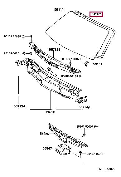 0456212010 Toyota Window glass seal