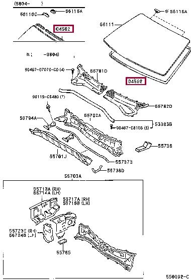 0456226010 Toyota Weatherstrip