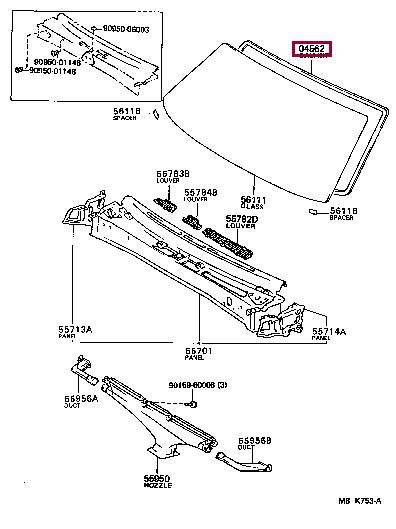 Weatherstrip Toyota 04562-30040