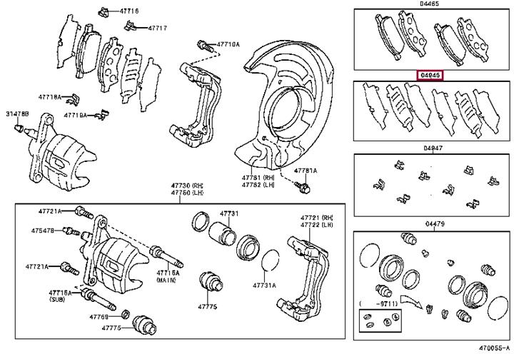 Toyota 04945-47010 SHIM KIT, ANTI 0494547010 0494547010 Toyota SHIM KIT, ANTI