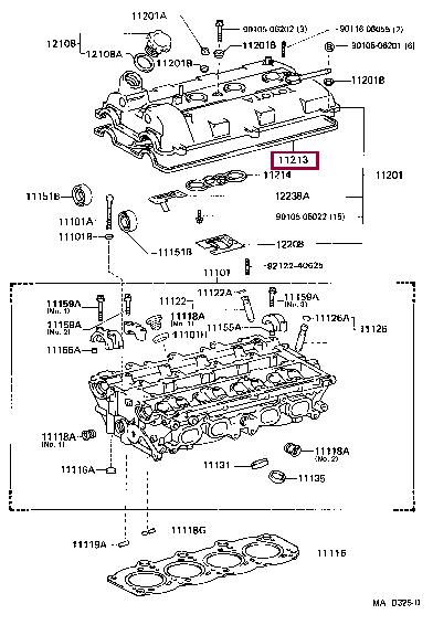 Valve gasket Toyota: 1121388560 Toyota Rocker cover gasket