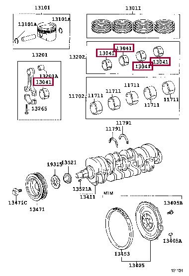 Toyota 13041-88601-02 Big-end bearing ki 130418860102