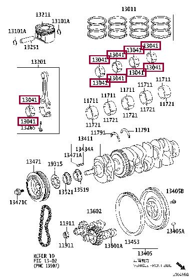 132812801102 Toyota Big-end bearing ki