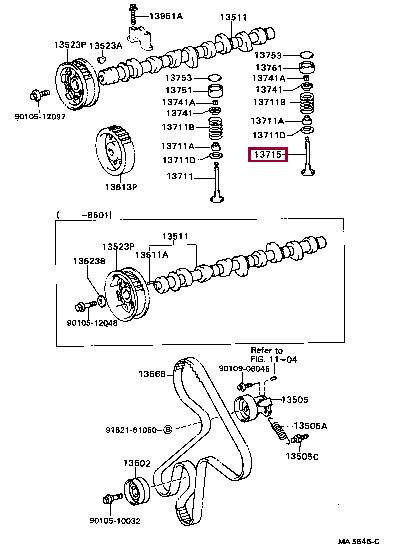 Toyota 13715-64030 Exhaust valve 1371564030