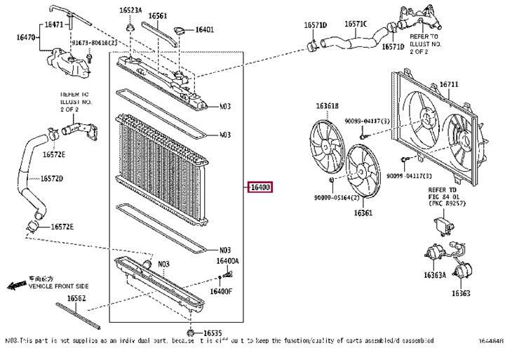 Engine radiator Toyota Camry: 1640036250 Toyota Engine cooling radiator