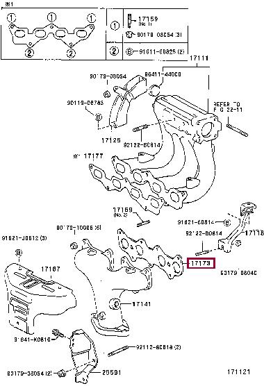 Toyota 17173-11040 Exhaust manifold dichtung 1717311040