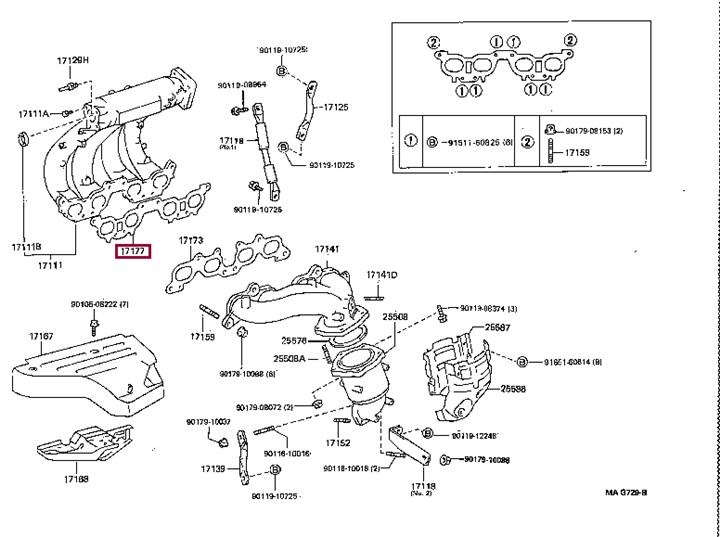 Toyota 17177-74070 Gasket, intake manifold 1717774070