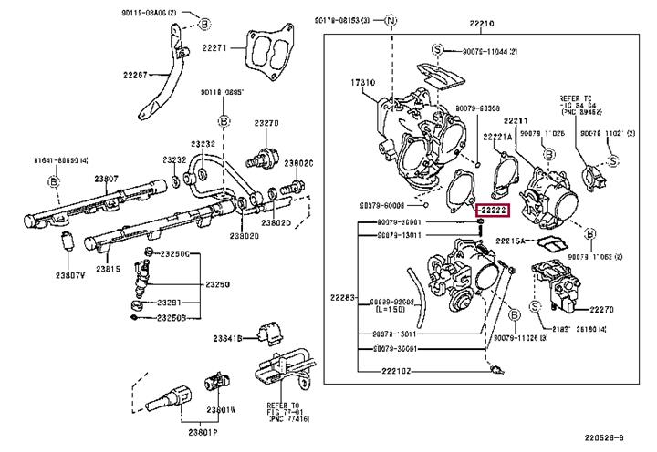 2222220132 Toyota GASKET THROTTLE BODY