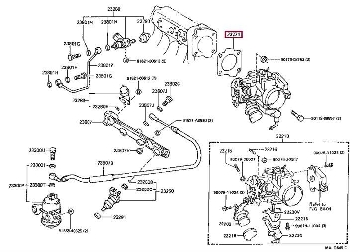 2227115011 Toyota GASKET THROTTLE BODY