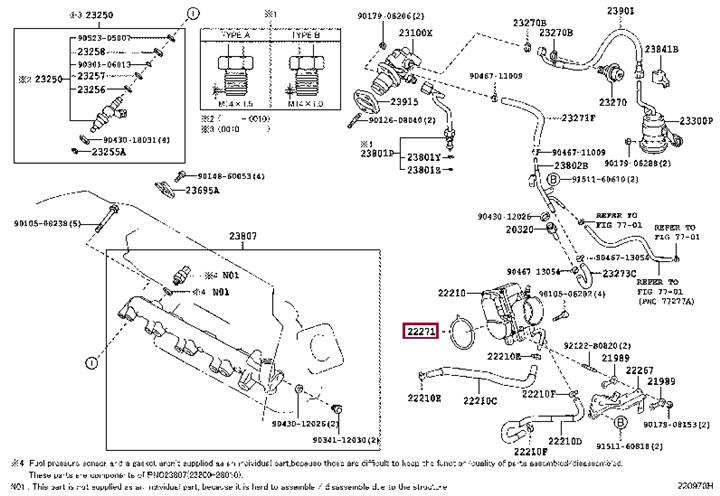 2227128030 Toyota GASKET THROTTLE BODY