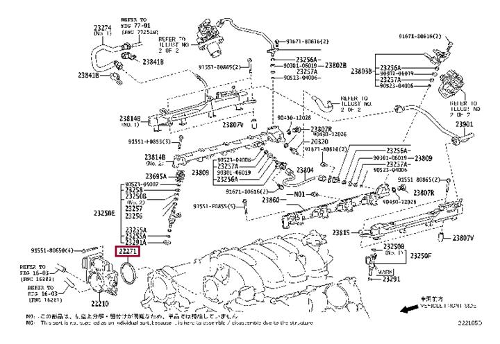 2227150050 Toyota GASKET THROTTLE BODY