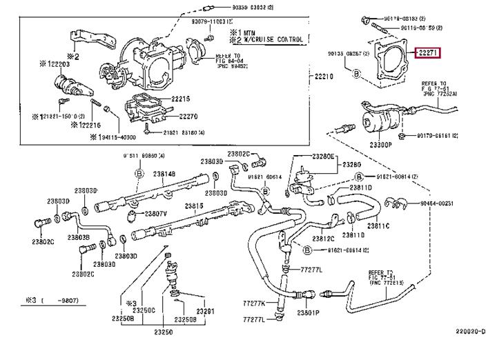 2227162040 Toyota GASKET THROTTLE BODY