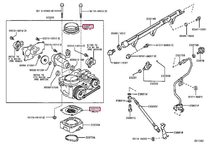 2227170040 Toyota GASKET THROTTLE BODY