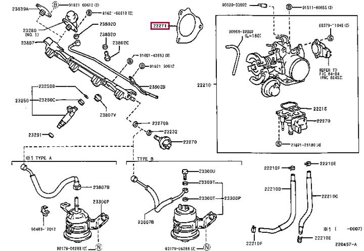 2227174070 Toyota GASKET THROTTLE BODY