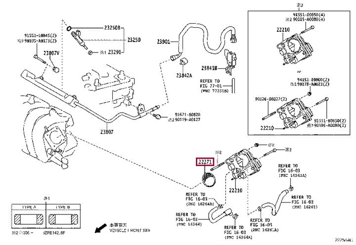 Throttle o-ring Toyota 22271-75031
