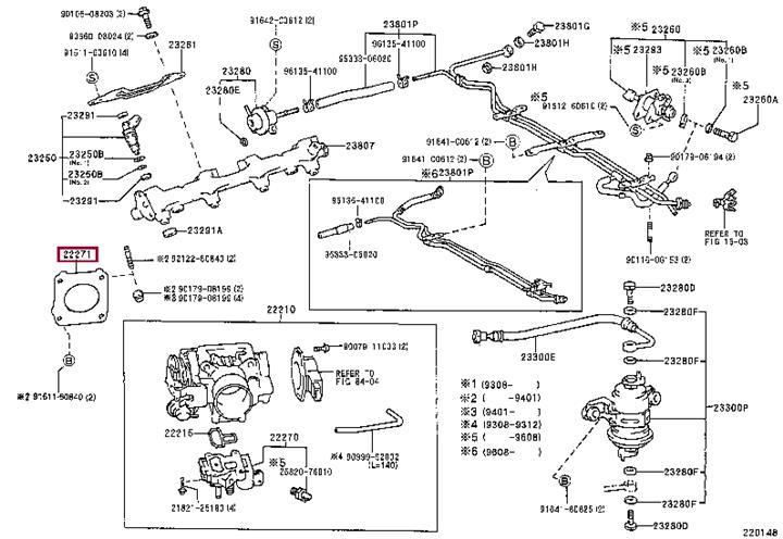 2227176010 Toyota GASKET THROTTLE BODY
