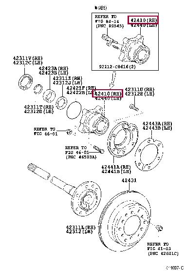 Toyota 42450-60050 Wheel hub with bearing, rear right 4245060050