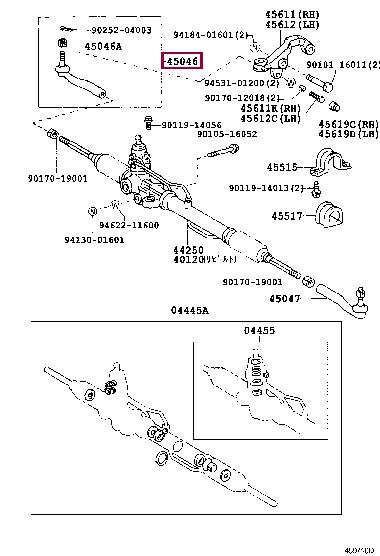 Toyota 45046-39445 Tie rod end 4504639445