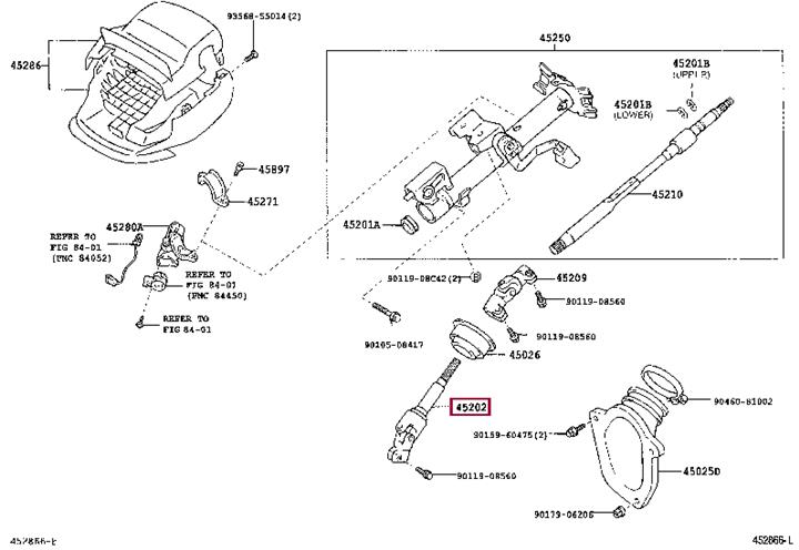 Toyota 45202-33080 Steering shaft 4520233080