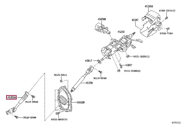 4520360140 Toyota Steering shaft