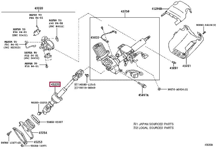 452200T010 Toyota SHAFT ASSY, STEERING