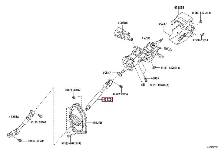 4522060230 Toyota Steering shaft