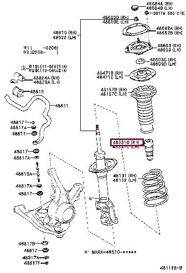 Toyota 48331-52040 Rubber buffer, suspension 4833152040