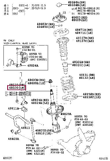 Toyota 48520-09680 Shock absorber assy 4852009680 4852009680 Toyota Shock absorber assy