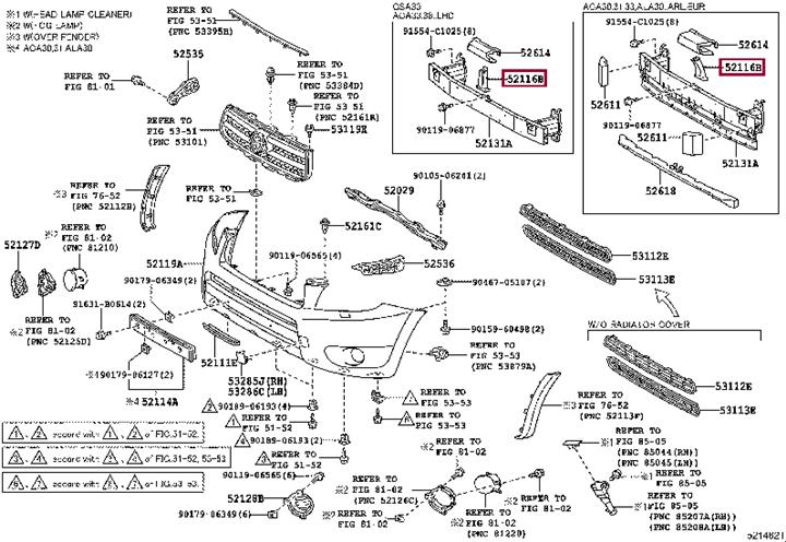 5211642010 Toyota Bracket bumper