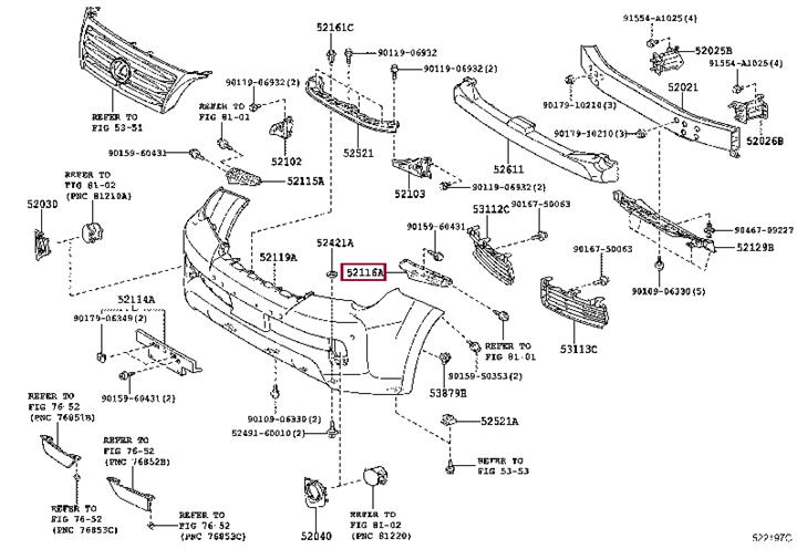 5211660210 Toyota Bracket bumper