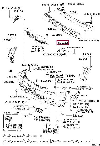 5211668010 Toyota Bracket bumper