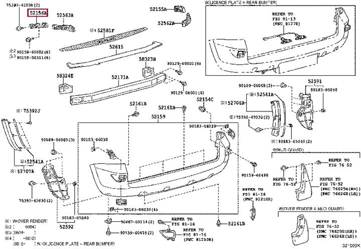5215642031 Toyota Bracket bumper