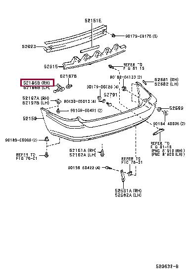 5218548010 Toyota Bracket bumper