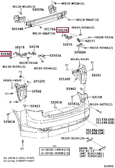 5219705020 Toyota Bracket bumper