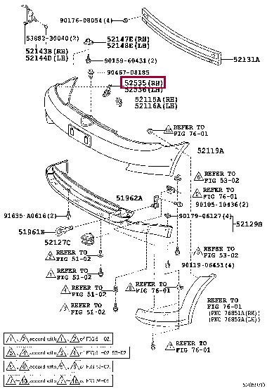 5253552030 Toyota Bracket bumper