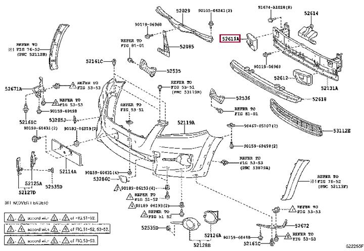 5261142020 Toyota ABSORBER, FR BUMPER