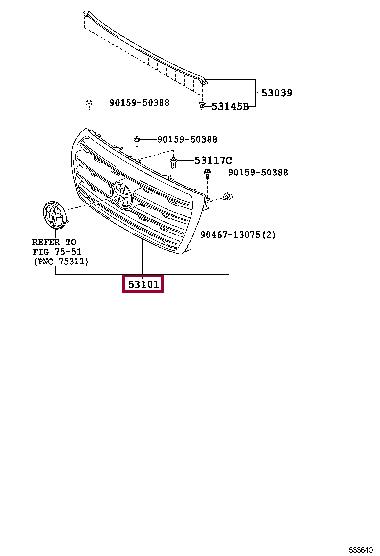5310160481 Toyota Grille radiator