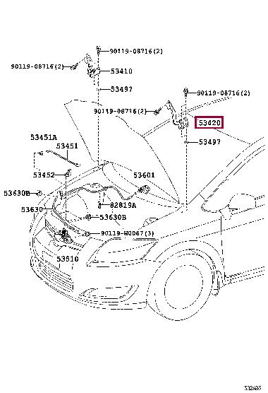 5342002100 Toyota Hood hinge