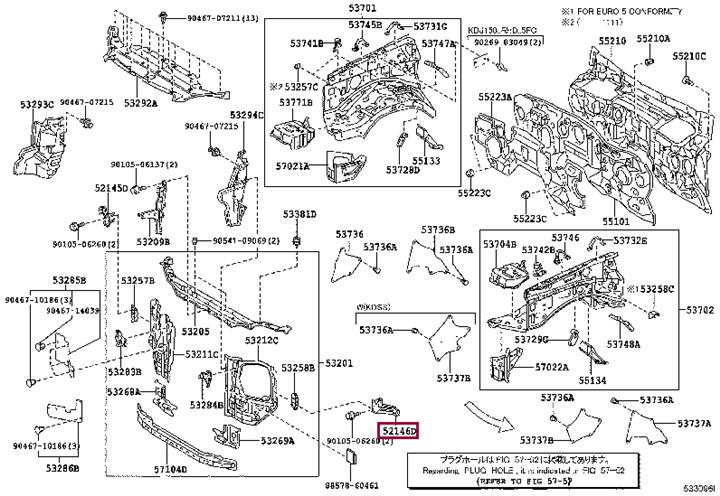5380460060 Toyota Bracket bumper