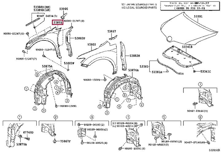 538110T020 Toyota Wing