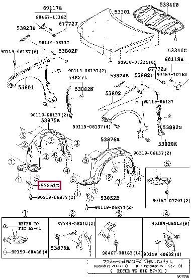 Toyota 53851-12140 PAD, FR WHEEL 5385112140 5385112140 Toyota PAD, FR WHEEL