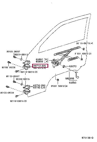6871095J01 Toyota Door hinge