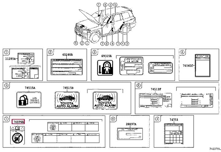 7459660030 Toyota Label