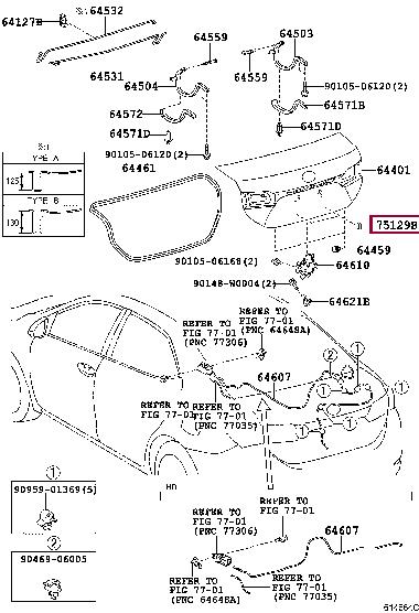 Toyota 75129-21010 Seal 7512921010