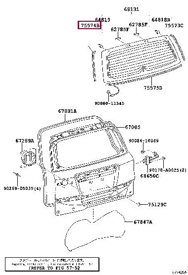 7557442020 Toyota MOULDING, BACK