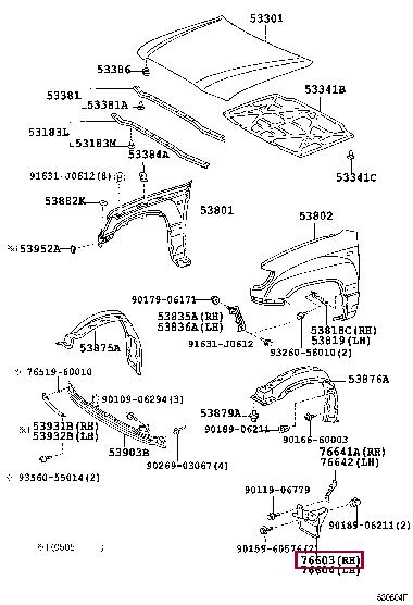 Mudflap Toyota 76621-60070