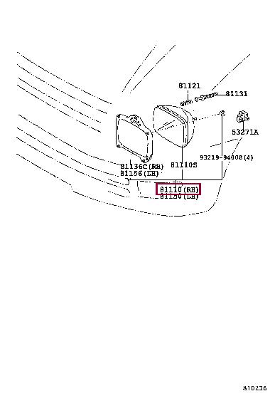 8111028240 Toyota Headlamp
