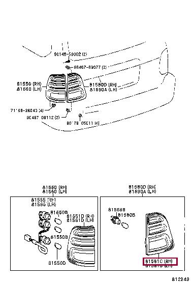 8158160010 Toyota Combination Rearlight