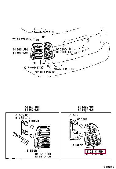 8158160040 Toyota Combination Rearlight