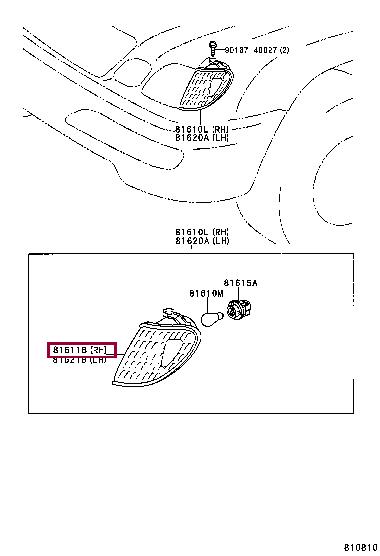 8161160231 Toyota Running repeater